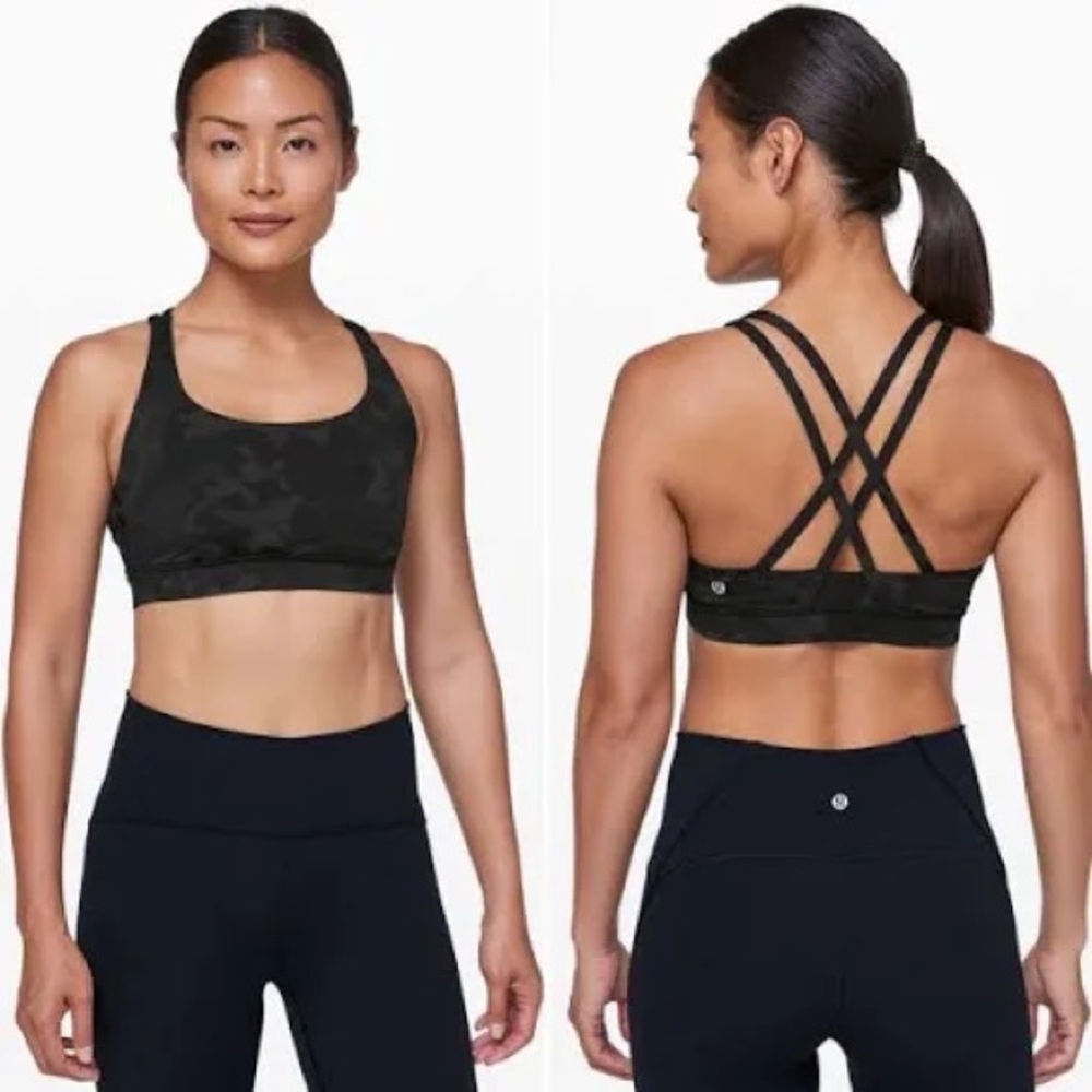 lululemon Energy Black Camo Sports Bra